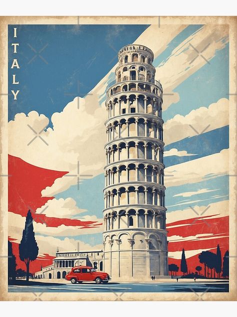 Add some fun and beauty to your home with this Italian traveler design or give it as the perfect gift!  italy print italian tower of pisa italian art artwork art deco red bubble digital prints Italian Design Graphic, Italian Graphic Design, Poster Tourism, Pisa Tower, Italian Art Deco, Clive Barker, Italy Poster, Tower Of Pisa, Italy Print