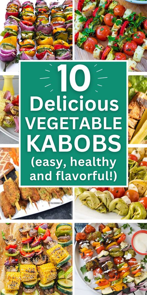 Easy Bbq Veggies, Veggie Shish Kabobs On The Grill, Veg Skewers Grilled Vegetables, Bbq Vegetable Skewers, Grilled Veggies On The Grill Skewers, Veggie Kabobs Raw, Vegetarian Skewers Bbq, Roasted Veggie Skewers, Vegetarian Kabobs On The Grill