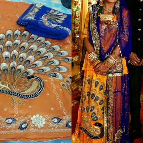 Pour poshak hand zari work.. Marwadi Bride, Rajputani Poshak, Rajputana Dress, Rajasthani Poshak, Gota Patti Saree, Rajasthani Dress, Rajputi Dress, Lehenga Suit, Famous Dress