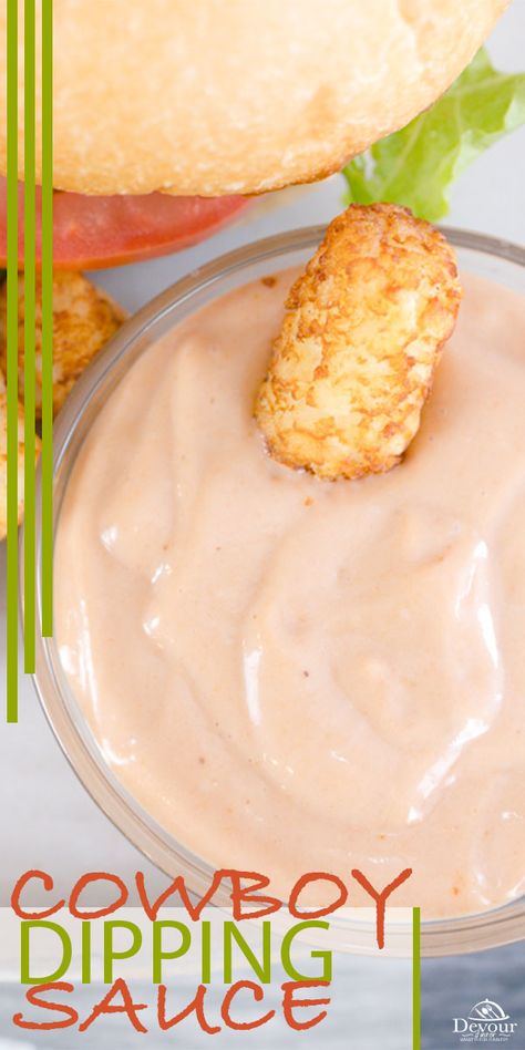 Potatoe Dip Sauce, Bbq Mayo Dipping Sauce, Sweet Potato Tots Dipping Sauce, Tator Tot Dipping Sauce Recipe, Slider Dipping Sauce, Ranch Bbq Sauce, Hot Dog Dip, Dipping Sauce For Roasted Potatoes, Sauce For Tater Tots