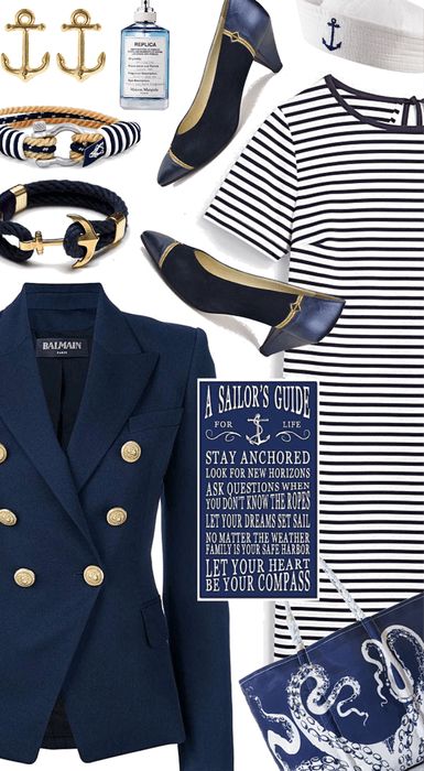 A Nautical Style for Summer 2020 Outfit | ShopLook Nautica Outfit Women, Nautical Attire Women, Marine Outfit Women, Nautical Style Women, Nautical Outfits For Women, Nautical Outfit Women, Sailor Outfit For Women, Nautical Fashion Women, Nautical Inspired Outfit