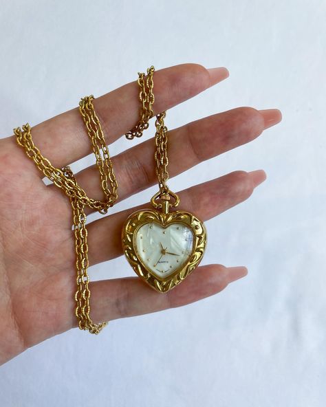 Vintage Avon heart Pendant 🫶 -00’s style, chain included. SOLD #vintage #vintagejewelry #depop #vintagewatch #goldjewellery | Instagram Vintage Avon Jewelry, Watch Pendant, Diy Jewelry Unique, Avon Jewelry, Jewelry Lookbook, Watch Chain, Vintage Avon, Jewelry Inspo, Stylish Jewelry