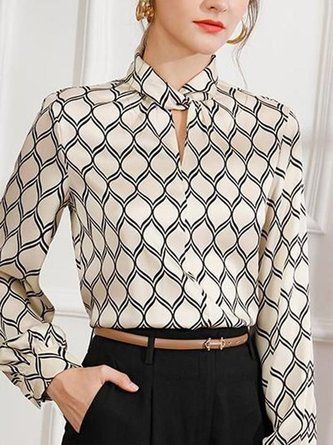 Regular Fit Simple Long Sleeve Top Stand Collar Blouse, Satin Bluse, Corporate Attire, Women Blouses Fashion, Pretty Blouses, Collar Blouse, Work Blouse, Blouse Styles, Eminem