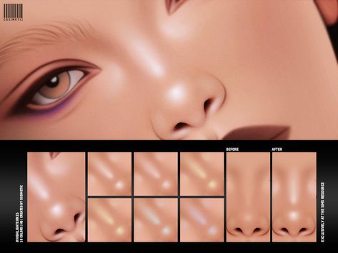 The Sims Resource - Highlighter N15 Egyptian Eyeliner, Sims 4 Cheats, Makeup Cc, The Sims 4 Skin, Skin Details, Nose Mask, Sims 4 Cc Makeup, Sims 4 Body Mods, Sims 4 Cc Skin