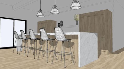 Kitchen 3d Warehouse, Warehouse Bar, Sketchup 3d Warehouse, 3dwarehouse Sketchup, Kitchen Island With Stove, Warehouse Kitchen, Luxury Kitchen Island, Warehouse Interior, Kitchen Bar Counter