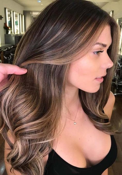 Brunette Balayage, Brunette Balayage Hair, Brown Hair Balayage, Hair Done, Long Brown Hair, Hair Color Highlights, Trendy Hair Color, Balayage Brunette, Brown Blonde Hair