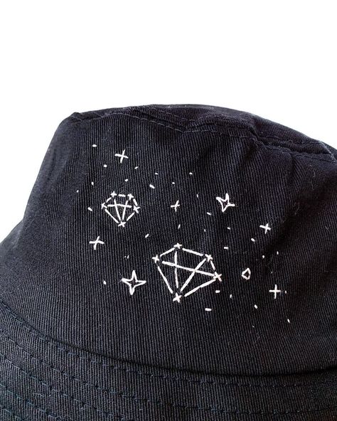 Clara on Instagram: “First new design for my upcoming soft launch! 💎✨ This diamond constellation hat is inspired by the new opening sequence for GOSE 2022.…” Seventeen Embroidery, Seventeen 2022, Soft Launch, Embroidery Template, Going Seventeen, Simple Diamonds, Back Stitch, Diy Dress, Embroidery Inspiration