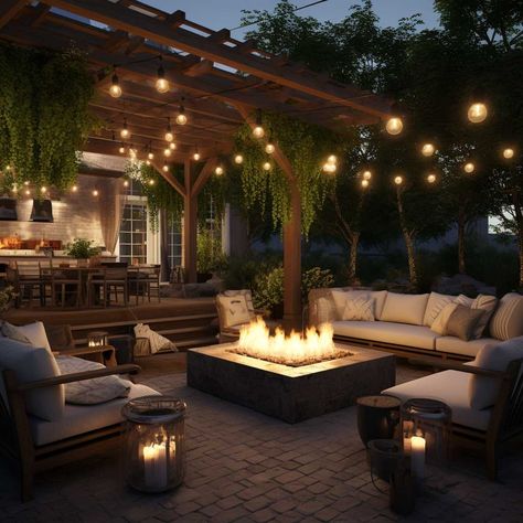 15+ Creative Outdoor Living Space Ideas to Revamp Your Backyard • 333+ Images • [ArtFacade] Cosy Garden, Patio Grande, Garden Modern, Cozy Backyard, Big Backyard, Backyard Remodel, Backyard Lighting, Large Backyard, Backyard Inspiration