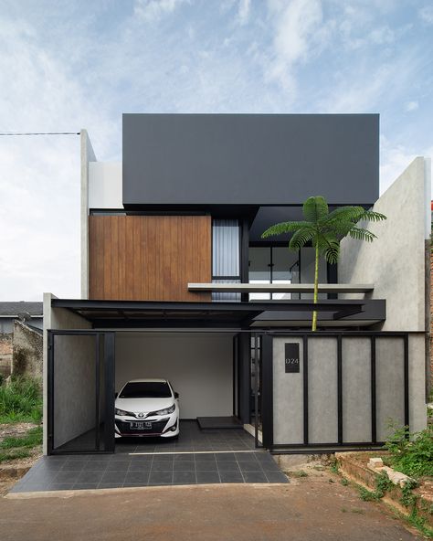 LOCALIC Modern Industrial House, Industrial House Exterior, Fasad Design, House Location, Modern Tropical House, Eksterior Modern, Modern Minimalist House, Industrial Home Design, Modern House Facades