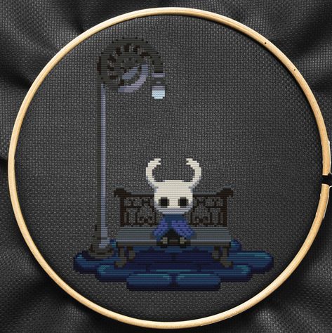 Immerse yourself in the enchanting world of Hallownest with our Hollow Knight Cross Stitch Pattern, a perfect tribute for fans of this video game. Crafted in an easy-to-follow embroidery design, this PDF offers an instant download, allowing you to dive into the captivating realm of Hallownest. Ideal for both beginners and enthusiasts, our Cross Stitch PDF features pixelated art details that vividly bring the world to life. Delight your fellow gamers with a thoughtful gift, combining the essence of Hollow Knight's captivating narrative with your creative touch. As you embark on this embroidery journey, explore the depths of Hollow Knight, unravel its mysterious past, and face dangerous creatures alongside the Hollow Knight. This unique design captures the melancholic beauty of Hollow Knight Hollow Knight Cross Stitch Pattern, Hollow Knight Embroidery, Cross Stitch Video Games, Undertale Embroidery, Video Game Cross Stitch Patterns, Cross Stitch Lord Of The Rings, Hollow Knight Cross Stitch, Knight Cross Stitch, Video Game Embroidery