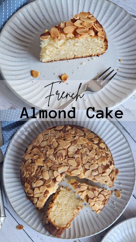 Deliciously moist crumb with hint of citrus, this French Almond cake is a fuss free recipe all done in one mixing bowl. French Almond Cake, Blueberry Loaf Cakes, Lemon Blueberry Loaf, French Apple Tart, French Almond, Blueberry Loaf, Lemon Loaf Cake, Almond Cake Recipe, French Cake