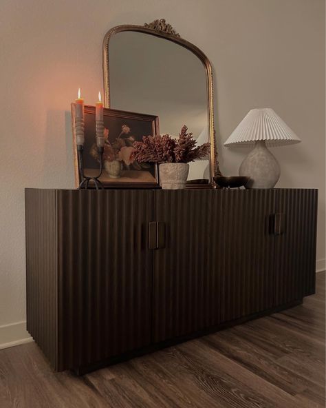 Shop Sideboard and other curated products on LTK, the easiest way to shop everything from your favorite creators. Style A Dresser, Apartment Tv Stand, How To Decorate A Sideboard, Dining Room Decor Traditional, Vintage Tv Stand, Inspirational Homes, Sideboard Styles, Organic Living Room, Modern Wood Furniture