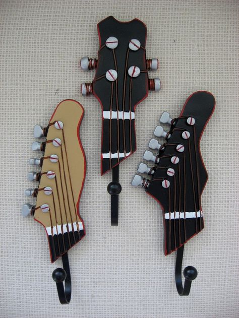 Rock and Roll Bathroom Set | Set of 3 Musical Rock and Roll Wall Hooks by TheTurquoiseCottage, $21 ... Musical Bathroom Decor, Rock And Roll Bathroom Ideas, Rock N Roll Bathroom Ideas, Music Bathroom Decor, Rock And Roll Nursery Theme, Rock N Roll Bathroom, Rock And Roll Bathroom, Rock N Roll Aesthetic Bedroom, Rock N Roll Nursery