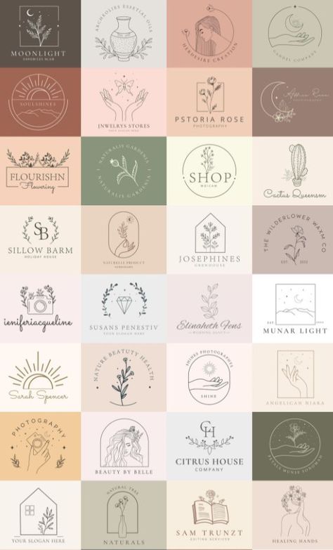 If you're looking for a beautiful hand-drawn boho botanical floral feminine logo  I'm your boy Ovior! I specialize in creating simple, yet stunning designs that are perfect for small businesses or personal brands. The total design will look very pretty and elegant. You will also receive a high-quality vector file. Simple Labels Design, Boho Label Design, Etsy Logo Ideas, Boho Logo Ideas, Earth Tone Logo, Hand Drawn Logos, Wellness Branding Design, Boho Business Logo, Motherhood Ministry