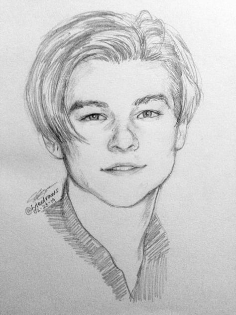 Leo Dicaprio Drawing, Drawing Leonardo Dicaprio, Leonardo Dicaprio Drawing Pencil, Guy Sketches Faces, Jack Dawson Drawing, Sketches Of Celebrities, Sketches Of Men, Titanic Drawing, Celebrity Sketches