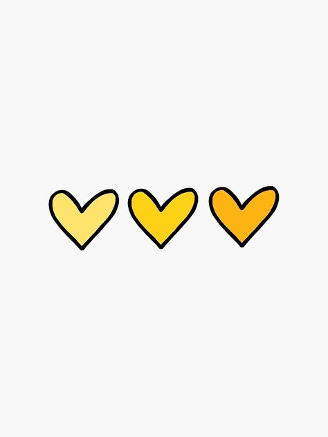 "Yellow Hearts" Sticker for Sale by hannahb13 Yellow Heart Tattoo, Fun Posters, Yellow Hearts, Friend Zone, Yellow Heart, Heart Stickers, Heart Tattoo, Tattoos And Piercings, Piercings