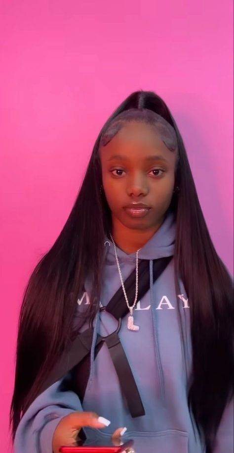 Straight Half Up Half Down Quick Weave, Half Up Half Down Hair Black Women Straight, Straight Half Up Half Down, Bundle Ponytail, High Half Up Half Down Hair, Cute Hairstyles For Prom, Weave Ponytail Hairstyles, Sleek Ponytail Hairstyles, Weave Ponytail