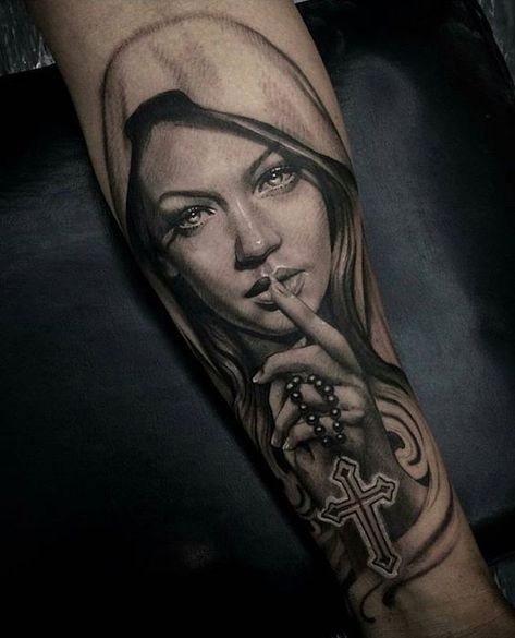 Tato Lingkaran, Tattoo Avant Bras, Mother Mary Tattoos, Maria Tattoo, Tato Salib, Tato Dada, Virgin Mary Tattoo, Rosary Tattoo, Catrina Tattoo