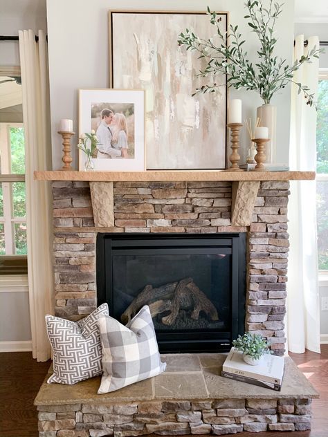 September Mantle Decor, Coastal Mantel Decorating Ideas, Mantal Decor, Chimney Decor, Hearth Decor, Mantel Styling, Farmhouse Mantle Decor, Mantle Decorating, Farmhouse Fireplace Decor