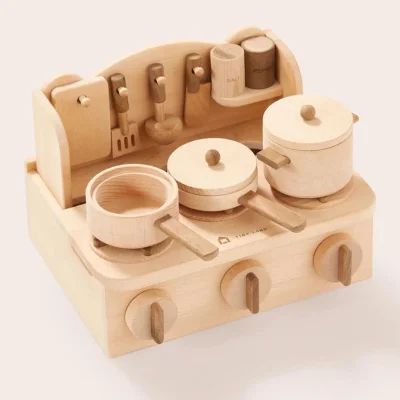 Wooden Stove, Wooden Toy Kitchen, Cooking Toys, Play Pretend, Kids Play Kitchen, Baby Eating, Cooking Set, Mini Kitchen, Wooden Design