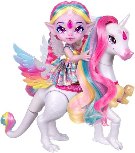 Magic Mixies Pixlings Shimmerverse doll and Pegacorn 2 pack Unia and Rainbow Star Magic Mixies Pixlings Dolls, Magic Mixies, Delightful Dolls, Star Monsters, New Barbie Dolls, Animation News, Signature Book, Peppa Pig Birthday Party, Disney Princess Dolls