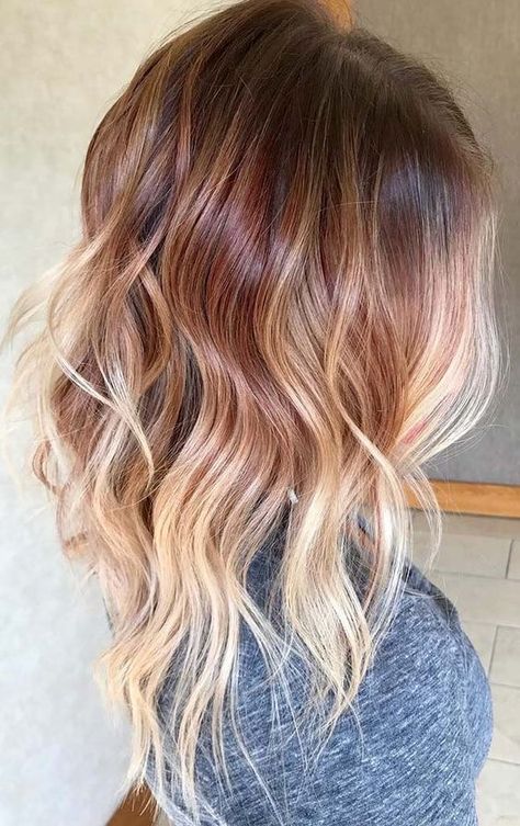 Auburn Ombre Hair, Grey Balayage, Auburn Balayage, Strawberry Blonde Hair Color, Fall Hair Color Trends, Ombre Hair Blonde, Balayage Blonde, Caramel Highlights, Hair Color Auburn