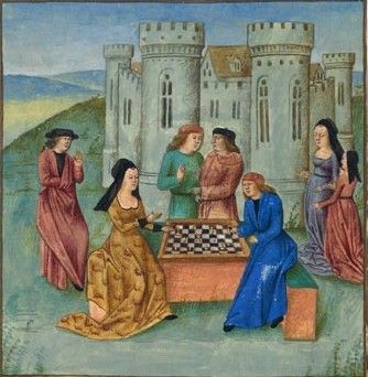 ARTICLE: Symbolism in Medieval Chess. Click through to read. Chess was also called the game of love in period. Medieval images of men & women playing chess are iconographic images of lovers. Women Playing Chess, Medieval Chess, Chess Art, Medieval Games, Medieval Furniture, Playing Chess, Medieval Ages, Medieval Life, Moral Values