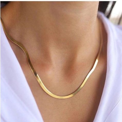 Snake Chain Gold, Gold Herringbone Chain, Flat Snake Chain, Herringbone Chain Necklace, Gold Snake Chain, Herringbone Chain, Herringbone Necklace, Snake Chain Necklace, Gold Rope Chains