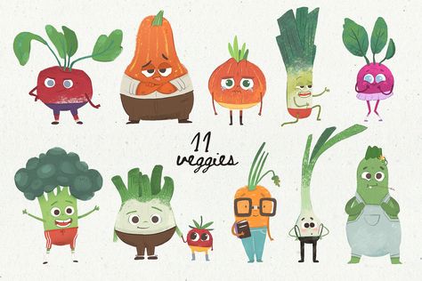 Veggie characters #decoration#menus#elements#great Veggie Animals, Food Characters, Lukisan Comel, Vegetable Cartoon, 달력 디자인, Characters Cartoon, Animals Drawing, Vegetable Illustration, Animal Illustration Art