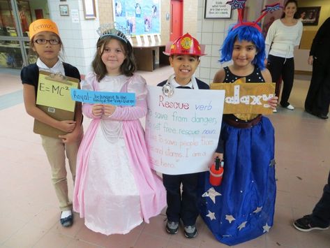 Vocabulary Parade Costumes, Parade Costume Ideas, Vocabulary Parade Ideas, Word Aware, Vocabulary Parade, World Book Day Ideas, Dress Up Ideas, Parade Ideas, World Book Day Costumes