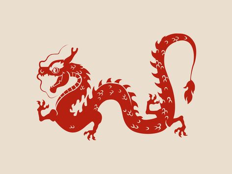 Chinese Dragon Simple, Dragon Illustration Design, Logo Design Dragon, Dragon Illustration Art, Chinese Dragon Illustration, Chinese Dragon Symbol, Dragon In Chinese, Japan Culture Art, Traditional Japanese Dragon