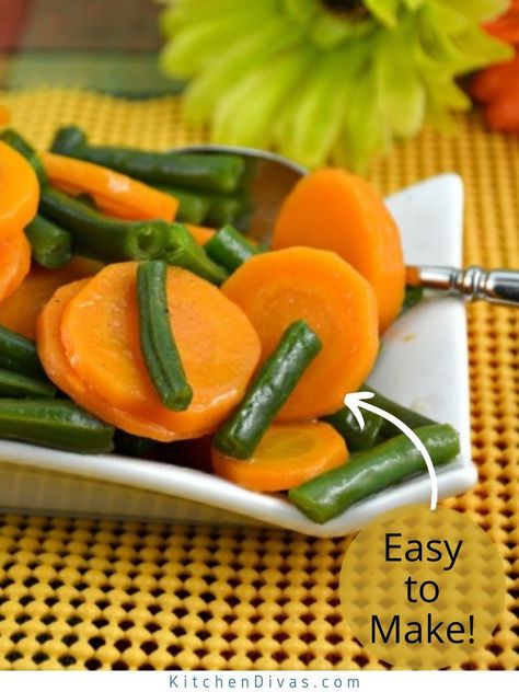 Glazed Green Beans and Carrots is a super easy and delicious way to eat green beans and carrots together. The chicken broth and butter are flavors that go perfectly with either honey or brown sugar. This is a recipe you have to try. #glazedgreenbeans #andcarrots #easytomake #soyummy #kitchendivas Glazed Green Beans, Slow Cooker Vegetable Recipes, Green Beans And Carrots, Honey Carrots, Eat Green, Sauteed Carrots, Carrots And Green Beans, Healthy Recipes For Diabetics, Smoked Fish