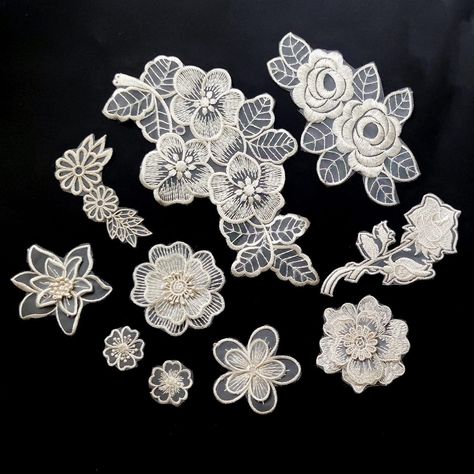 PRICES MAY VARY. High Quality: Fine workmanship, beautiful and in delicacy. Appliques are the perfect decorative addition to a wearable garment or a craft project. Package Included: 10pcs Beige embroidery lace flower patches appliques, it comes with various shapes and sizes. Usage: You can use these beautiful patches to cover broken holes or decorate clothing and the various patterns make them more attractive. Wide Application: Perfect applique embellishment to fashion clothing, accessories, dol Beading Patterns Free Tutorials, Wedding Dress Sewing, Lace Costume, Sewing Wedding Dress, Diy Wedding Dress, Sewing Clothing, Beading Patterns Free, Butterfly Embroidery, Flower Patch