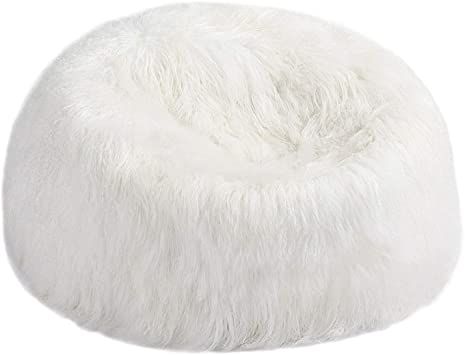 FIBRE by Auskin Tibetain Lambskin Bean Bag Chair (White) Fluffy Chair, Bean Bag Design, Fur Chair, Fur Bean Bag, Bedroom Sitting Room, Grey Accent Chair, Bean Bag Chairs, Bag Chairs, Bean Bag Covers