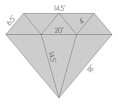 Geometric Diamond Template with Dimensions Diamond Template, Geometric Backdrop, Diamond Party, Geometric Terrarium, Tiffany Stained Glass, Metal Furniture Design, Stained Glass Lamps, Stained Glass Crafts, Party Backdrop