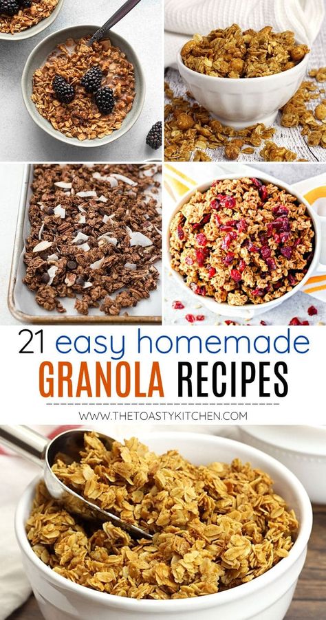 Granola Recipe For Yogurt, Homemade Roundup Recipe, Easy Homemade Granola Recipe, Granola Recipes Homemade, Best Granola Recipe Homemade, Home Made Granola Recipe, Breakfast Granola Recipes, Small Batch Granola, Homemade Granola Recipes