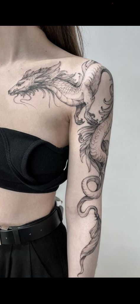 Tato Flash, Tato Naga, Tato Henna, Dragon Tattoo For Women, Inspiration Tattoos, Dragon Tattoo Designs, Tattoo Girls, Aesthetic Tattoo, Elegant Tattoos