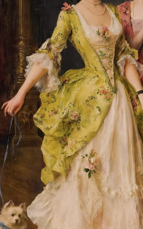 Rococo Aesthetic Fashion, Roccoco Dresses, 1700s Dresses, Rococo Painting, Dress Coquette, Rococo Aesthetic, Rococo Dress, Rococo Art, Rococo Fashion