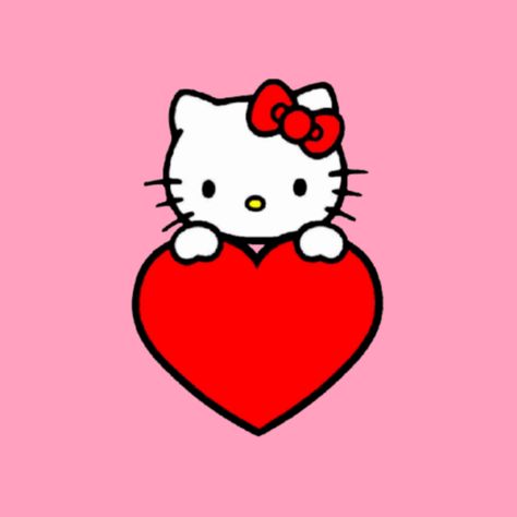 Hello Kitty Instagram Highlight Cover, Hello Kitty With A Heart, Hello Kitty Holding Heart, Sanrio Layout, Pink Cutecore, Hello Kitty Heart, Hello Kitty Images, Hello Kitty Themes, Hello Kitty Characters