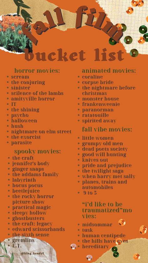 Best Fall Movies, Bucket List Movie, October Movies, Halloween Things To Do, Halloween Movies List, Halloween Bucket List, Horror Movies List, Acupressure Therapy, Halloween Movie Night