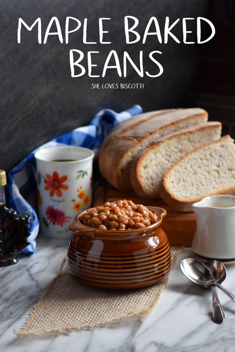 Acadian Food, Maple Beans, Baked Beans From Scratch, Maple Baked Beans, Simple Baked Beans Recipe, Beans From Scratch, Best Baked Beans, Slow Cooker Baked Beans, Easy Baked Beans