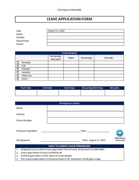 What is leave application format? Do you need a Leave Application Format for Employee? Download this professional Leave Application template now for your convenience! Leave Application Form, Printable Job Applications, Application Template, Bills Quotes, Funny Workout Tanks, Job Applications, Dentist Visit, Annual Leave, Medical Leave