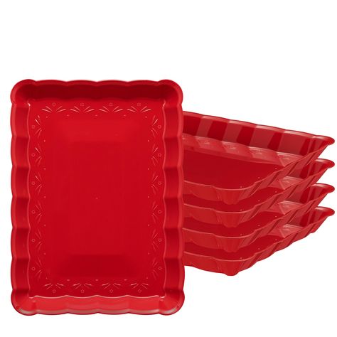 PRICES MAY VARY. SIZE & COLOR: Plasticpro 9X13 Plastic Rectangle Serving Tray Party Platter Red HIGH QUALITY: Plasticpro Rectangular Party Trays / Dishes Are Made Out of High Quality Heavyweight Durable Plastic SAFE & BPA FREE: Choose products that are free from harmful chemicals and toxins. These trays are BPA free so you can count on quality. They’re strong and sturdy enough to hold a variety of items. RECYCLABLE & DISPOSABLE: Cleaning up is a breeze! These trays are disposable and reusable, m Rectangle Serving Tray, Party Serving Trays, Plastic Serving Trays, Party Platter, Party Trays, Party Dishes, Styling A Buffet, Paper Tray, Party Platters