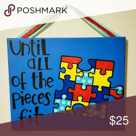 Puzzle Piece Art, Paint Canvas, Kids Canvas, Business Page, Canvas Ideas, Cross Paintings, Puzzle Piece, Canvas Crafts, Diy Canvas Art