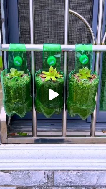 Plastic Bottles Planters, Bottle Plants Ideas, Diy With Bottles, Bottle Planter Ideas, Recycled Crafts Useful Creative, Uses Of Plants, Garden Ideas With Plastic Bottles, Diy Recycle Plastic, Recycled Bottle Crafts