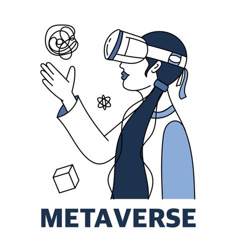 A teenage girl in virtual reality glasses . The metaverse concept. Technologies of games in virtual reality. Vector illustration Virtual Reality Illustration, Therapy Illustration, Reality Therapy, Illustration Advertisement, Vector Game, Virtual Reality Glasses, The Metaverse, Virtual Reality, Game Design