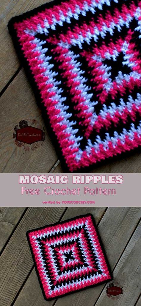 Crochet Granny Square Tutorial, Mosaic Crochet, Crochet For Beginners Blanket, Crochet Blocks, Crochet Square Patterns, Granny Squares Pattern, Crochet Motifs, Granny Square Crochet Pattern, Square Patterns