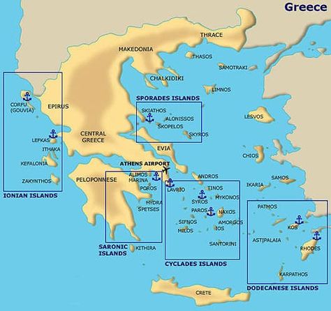 greek island cluster sections map Greek Islands Map, Mainland Greece, Greek Islands Vacation, Greek Islands To Visit, Greek Island Hopping, Best Greek Islands, Greek Vacation, Thasos, Greek Travel