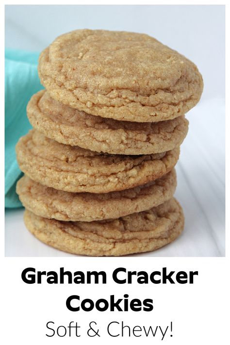 Soft and Chewy Graham Cracker Cookies - Love to be in the Kitchen Healthy Recipes With Graham Crackers, Gram Cracker Cookie Dough, Graham Crackers Cookies, Cookies With Graham Cracker Crumbs, Baking With Graham Crackers, Gram Cracker Crumbs Recipes, Soft Graham Cracker Cookies, Recipes With Gram Crackers, Graham Cracker Uses