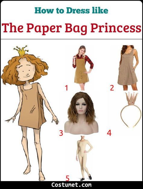 The Paper Bag Princess Costume for Cosplay & Halloween 2021 Paperbag Princess Costume Diy, Paper Bag Princess Costume, Paper Bag Dress, Halloween School Activities, The Paper Bag Princess, Diy Princess Costume, Girly Tattoo, Paper Bag Princess, Clever Costumes